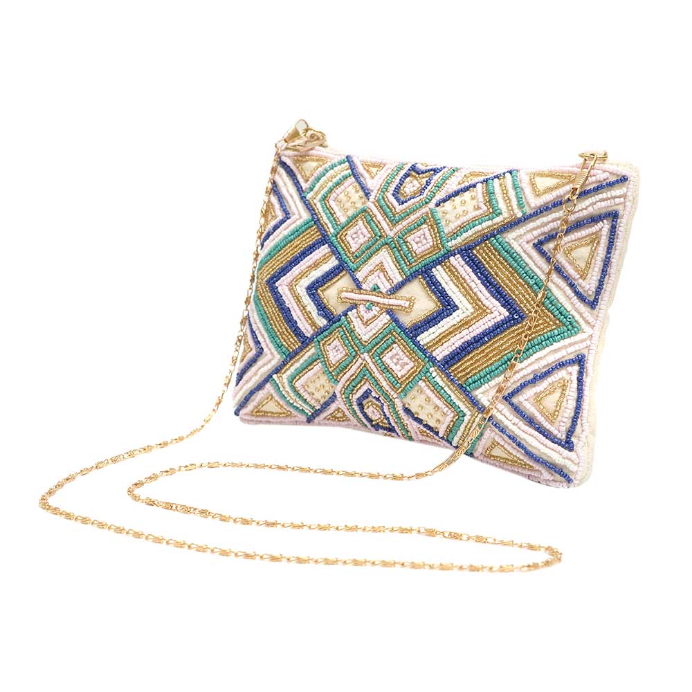 Multicolor Handcrafted Beaded Cotton Sling  Type Of Bag For Women 